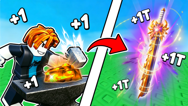 +1 Loot To Forge official game banner: a warrior forging gear